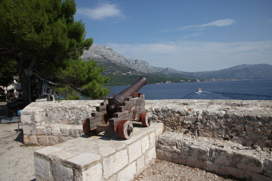 Cannon. Croatia, Corcula island