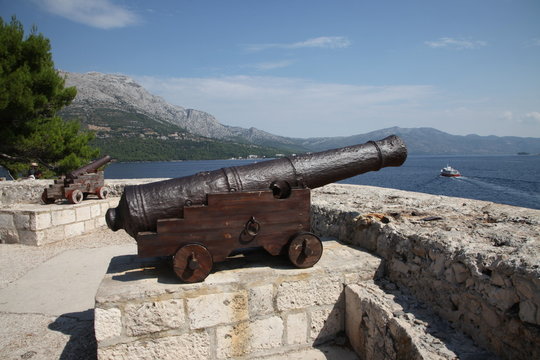 Ancient cannon. Croatia, Korcula 