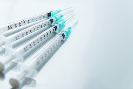 syringe for injection on white background