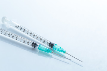 syringe for injection on white background