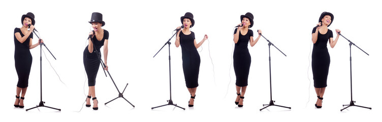 Afro-american female singer isolated on white