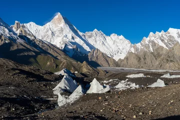 Foto op Plexiglas K2 Masherbrum or K1 mountain peak at Goro II camp, K2 trek, Pakista