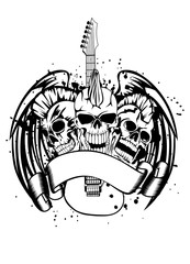 skull punk with guitar