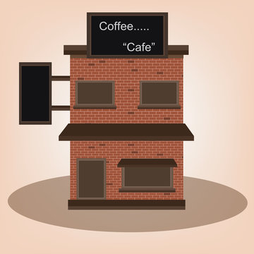 Coffee shop building facade.