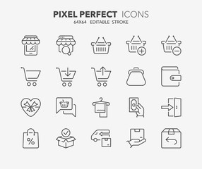 shopping thin line icons 3
