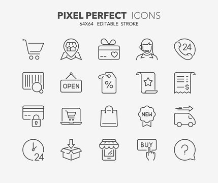 shopping thin line icons 1