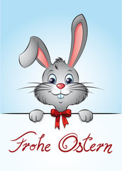 Cute Easter bunny wishes happy Easter postcard