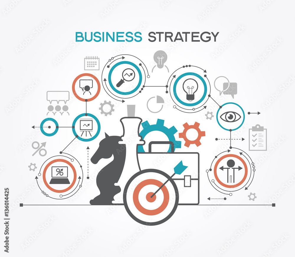 Poster business strategy. infographic template. modern flat design concept for web banners, web sites. the 