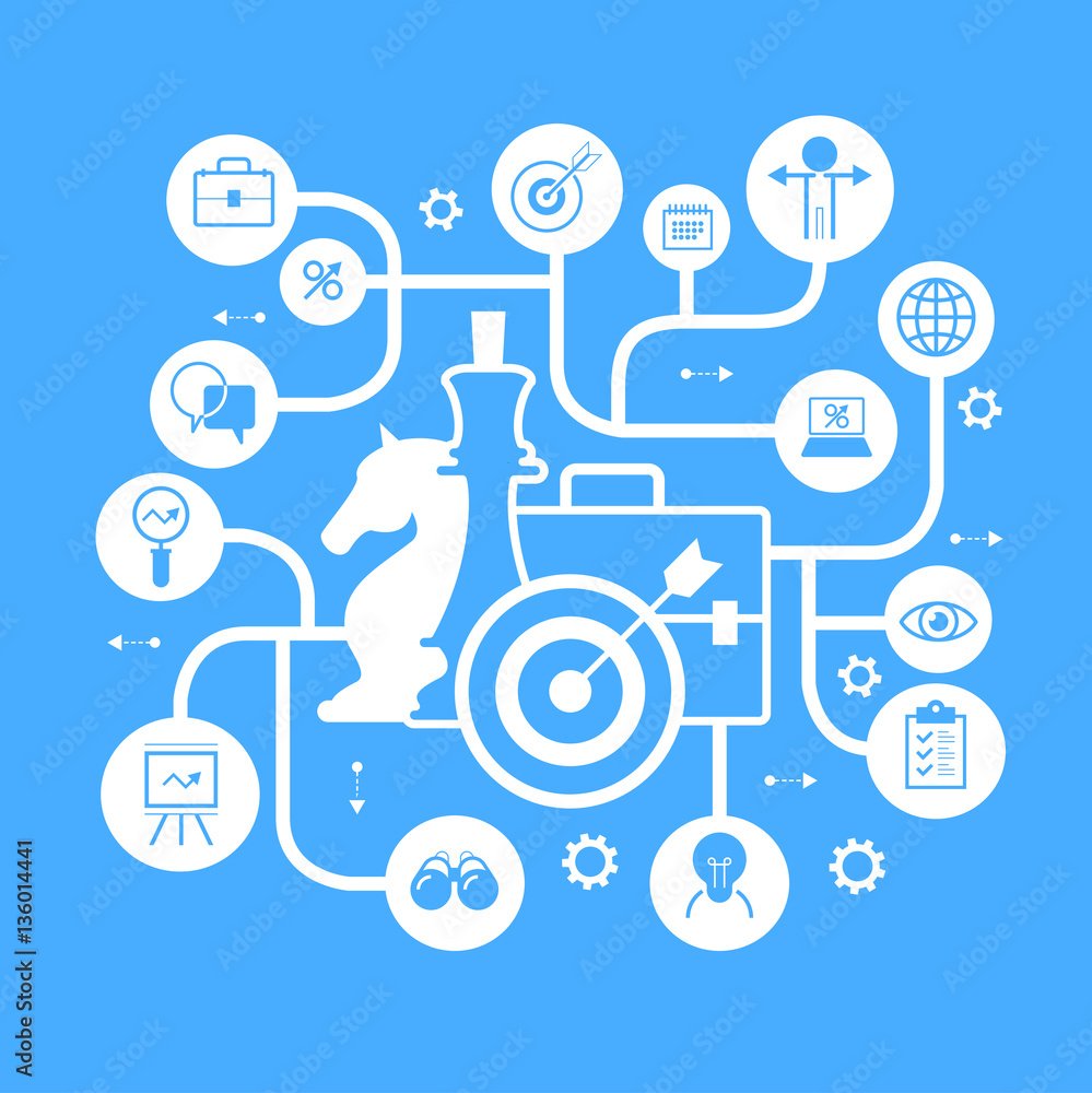 Poster business strategy. infographic template. modern flat design concept for web banners, web sites. the 