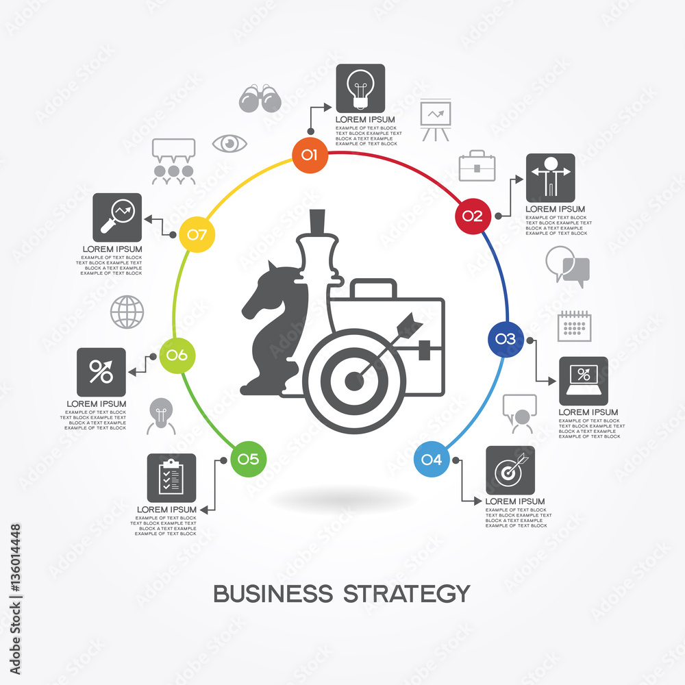 Poster business strategy. infographic template. modern flat design concept for web banners, web sites. the 