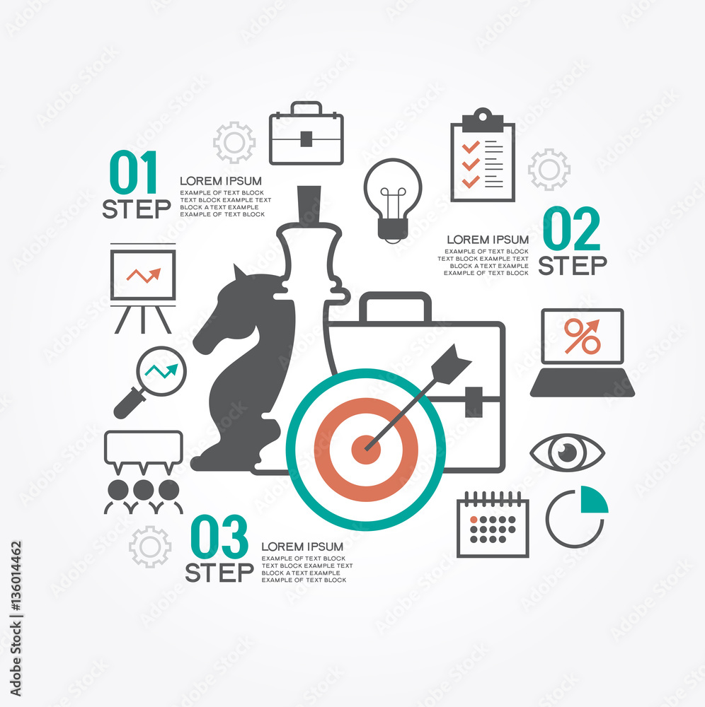 Poster business strategy. infographic template. modern flat design concept for web banners, web sites. the 