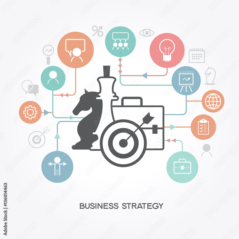 Poster business strategy. infographic template. modern flat design concept for web banners, web sites. the 