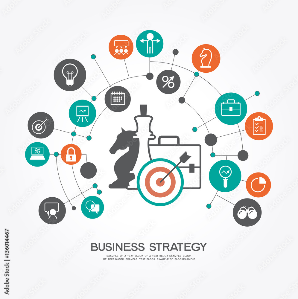Poster business strategy. infographic template. modern flat design concept for web banners, web sites. the 