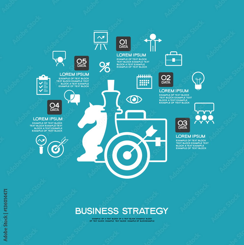 Poster business strategy. infographic template. modern flat design concept for web banners, web sites. the 