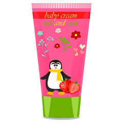 Baby cream tube with kids design