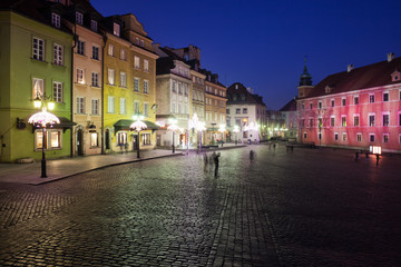 Old Town of Warsaw At Night