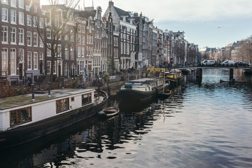 Amsterdam canals in winter