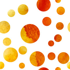 sunny watercolor circles pattern, seamless backdrop design
