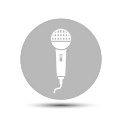 microphone icon vector on a gray background