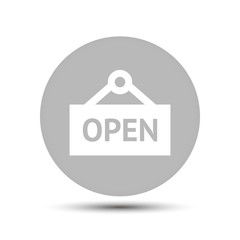 open label icon vector on a gray background