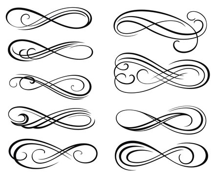 Naklejka Infinity symbols. Vector Swirl Elements for your Design . Vintage Decorative