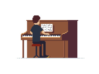 Pixel Art Piano Player