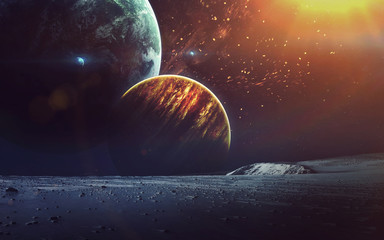 Cosmic art, science fiction wallpaper. Beauty of deep space. Billions of galaxies in the universe....
