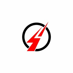 Number 4 Thunder Icon on Circle Logo Vector