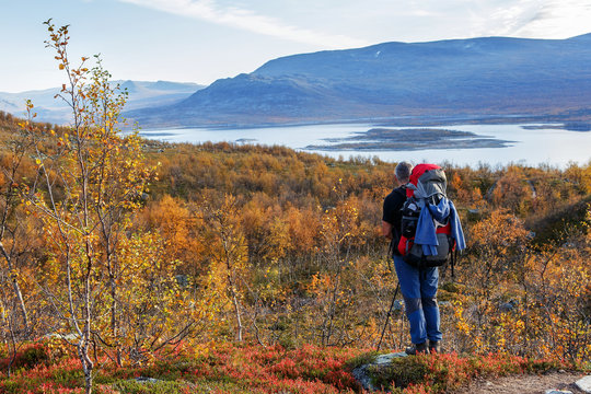 Trekking auf dem Kungsleden im Herbst, Lappland - Schweden