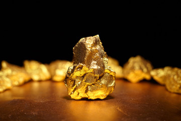 Closeup of big gold nugget