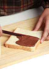 breakfast with bread and nutella