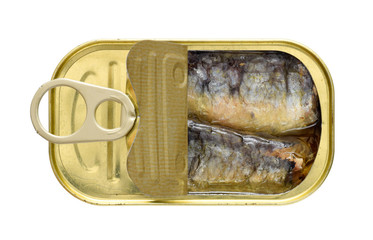 Fish preserve in blech dose isolieren 