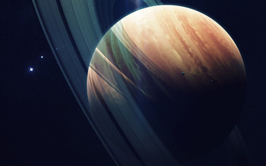 Gas giant planet. Beauty of deep space. Billions of galaxies in the universe. Elements of this image furnished by NASA © Vadimsadovski