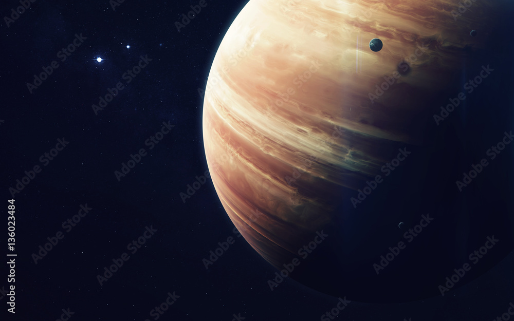 Wall mural gas giant planet. beauty of deep space. billions of galaxies in the universe. elements of this image