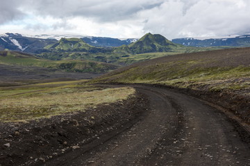 Icelandic wild outback, journey along the river Markarfljot, Ice