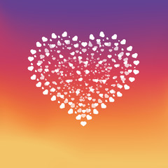 Like Icon, colorful smooth gradient color background, heart Vector, love sign