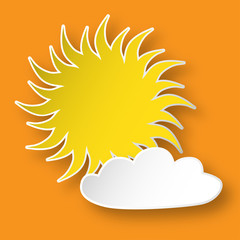 Paper sun on the sky