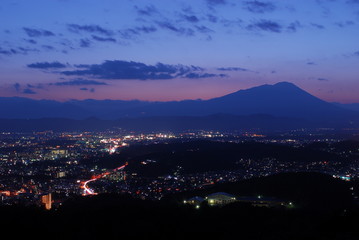 Fototapeta na wymiar Night view of Iwate mountain