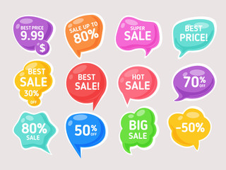 Bright speech bubbles for sales
