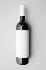 Top view of wine bottle