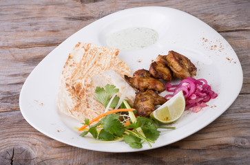 Grilled kebab meat