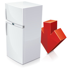 Réfrigérateur à la baisse (reflet)