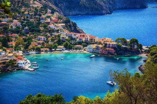 Assos Village On Kefalonia island, Greece