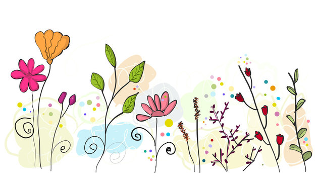 Colorful spring abstract flowers 