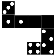 Dominoes on white background