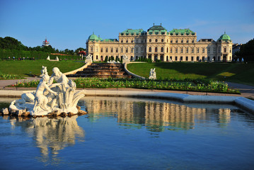 Fototapeta na wymiar Summer view of Belvedere royal palace