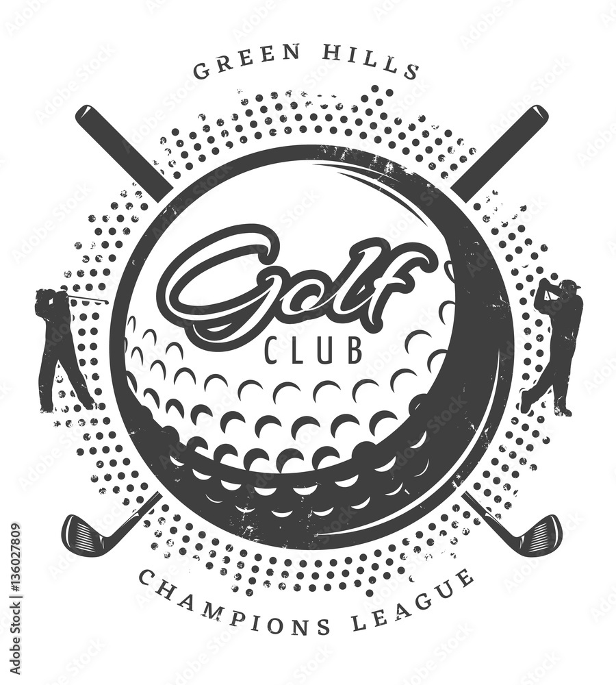 Sticker vintage golf logotype