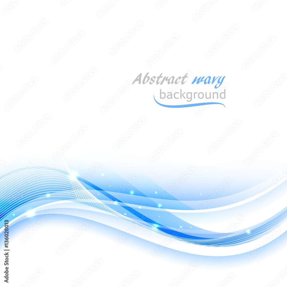 Poster abstract wavy vector background with glitter.
