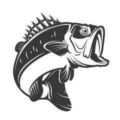  bass fish icons isolated on white background. Design element fo - obrazy, fototapety, plakaty