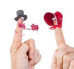 Valentine finger puppets